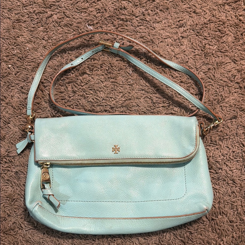 Tory Burch Light Blue Leather Crossbody Bag